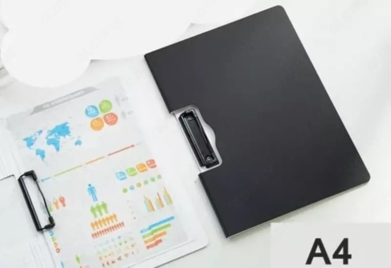 Пластиковая папка-планшет (боковой зажим) Deli  А4  600 мкм (Арт. - 5011-gr) Серая