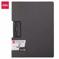 Пластиковая папка-планшет (боковой зажим) Deli Ixuni Р65  А4  650 мкм (Арт. - 65-P-dgr) Темно/серая