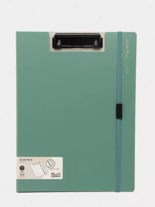 Yassi plastik papka (yuqori qisqich) Deli Nusign 180  A4  600 mikron (Art. - 180-NS-gn) Yashil