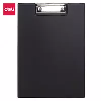 Пластиковая папка-планшет (верхний зажим) Deli  А4  600 мкм  ПВХ карман (Арт. - 38154bk) Черная