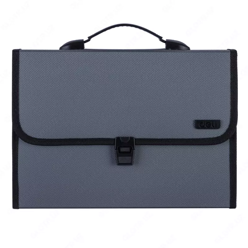 Пластиковая папка-портфель для документов Deli Extend  12 отд.  330 х 260 х 40 мм  заст. замок (Арт.- 5577) Ассортимент