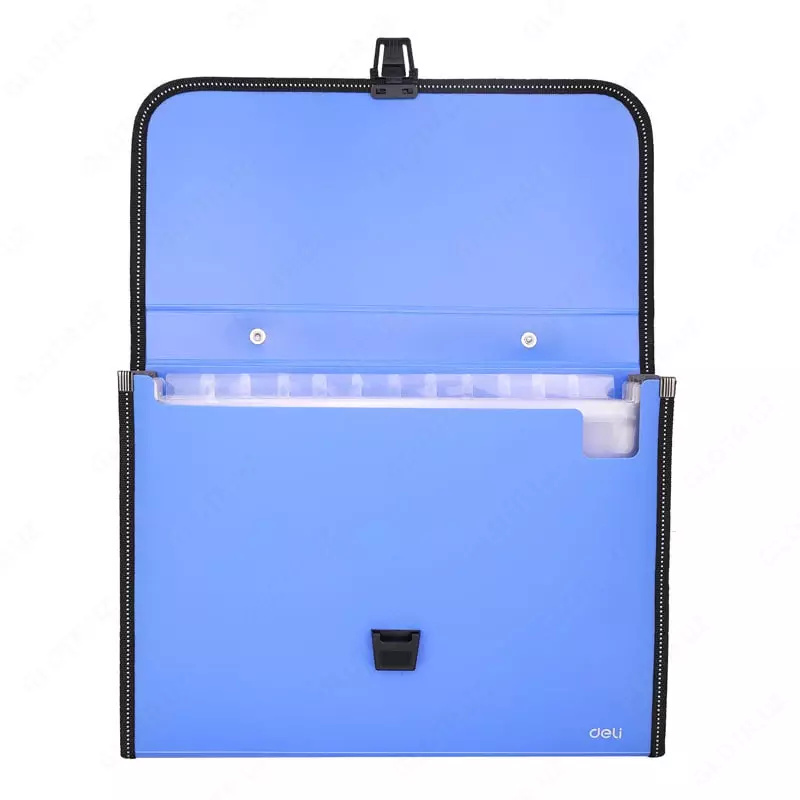   Deli plastik hujjat papkasi  12 ta bolim  210 x 297 x 40 mm  mahkamlangan. qulf (Art. - 5559) Assortiment