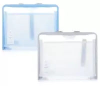 Пластиковая папка - портфель Deli  2 ручки  13 отд.  360 х 295 х 35 мм  заст. молния (Арт. - 72562) Белая