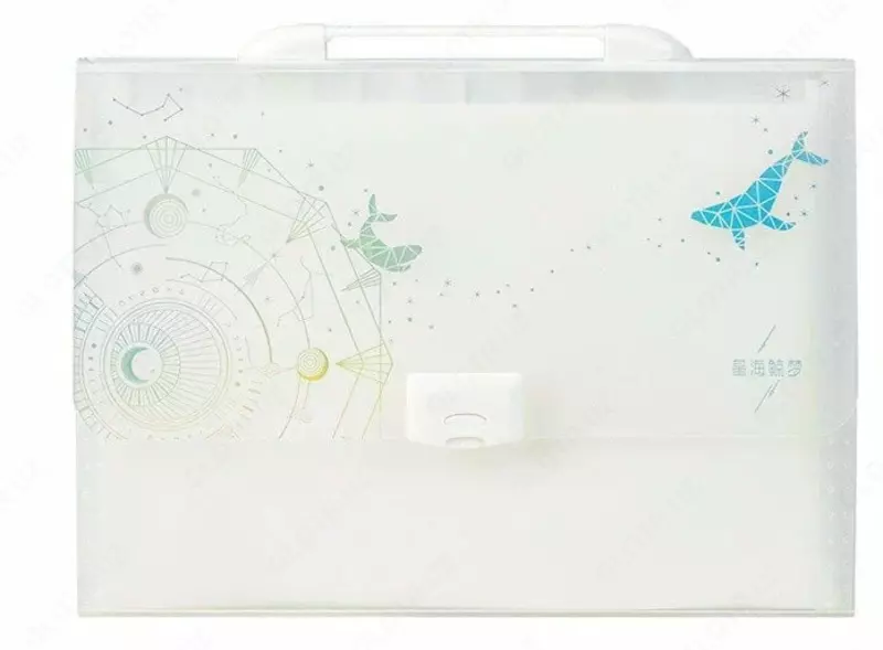 Пластиковая папка-портфолио Deli 13 отд.  330 х 250 х 35 мм  заст. замок (Арт.- 72578) Белая