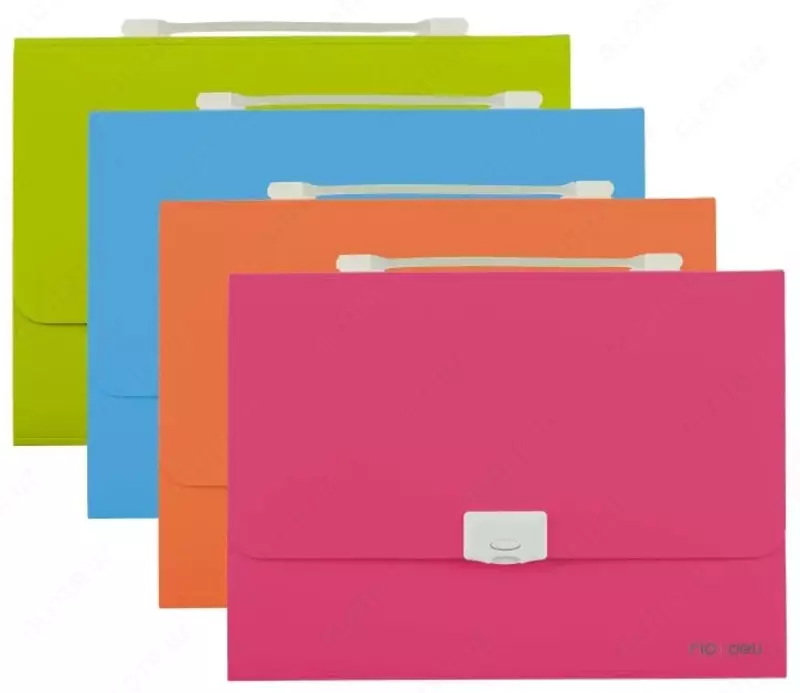 Plastik hujjat papkasi Deli Rio  7 bolim  330 x 235 x 50 mm  toldirilgan. qulf (Art. - 38125) Assortiment