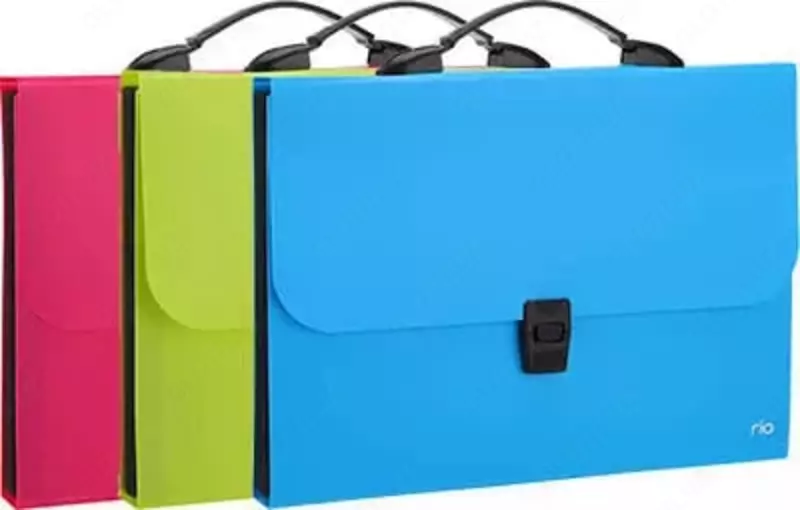Пластиковая папка-портфель для документов Deli Rio  7 отд.  330 х 235 х 30 мм  заст. замок (Арт.- 40202-EB) Ассортимент