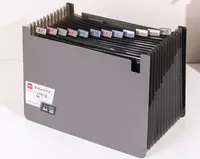  Deli Ixuni P62 hujjatlari uchun plastik papka-tovoq  13 bolim  350 x 270 mm (Art.- 62-P-dgr) Toq/kulrang - 