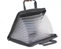 Пластиковая папка-портфель для документов Deli Ixuni P60  2 ручки  13 отд.  350 х 270 х 45 мм  заст. молния (Арт.- 60-P-dgr) Темно/серая