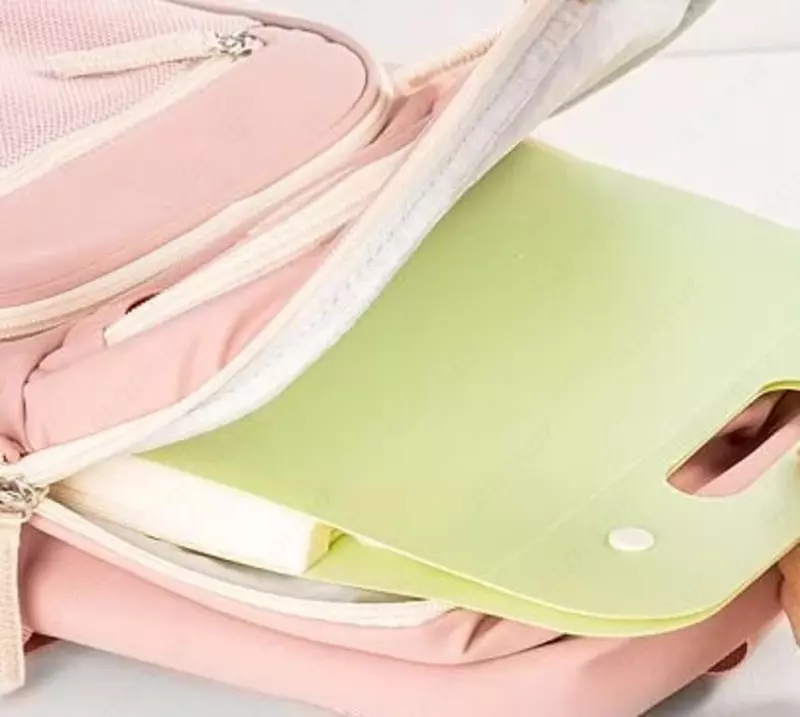   Hujjatlar uchun plastik portfel papkasi Deli PM323  13 bolim  330 x 235 x 30 mm  himoyalangan. tugmalar (m.-323-PM) Assortiment