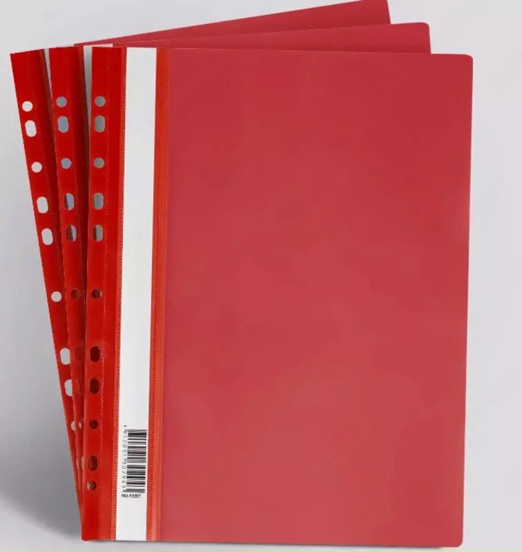  Папка-скоросшиватель с перфорацией Стамм А4  160 мкм  310 х 240 мм (Арт. - ММ-32257) Красная - 