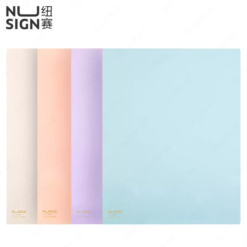 Пластиковая папка-уголок Deli Nusign 185  210 х 297 мм  А4  200 мкм  4 отд. (Арт.- 185-NS) Цв. ассорти