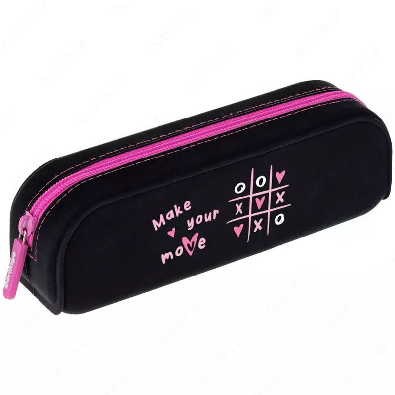 Школьный пенал для девочек Berlingo Make your move  1 отд  200 х 50 х 60 мм  силикон (Арт. - PM09023) Черный