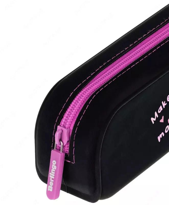  Школьный пенал для девочек Berlingo Make your move  1 отд  200 х 50 х 60 мм  силикон (Арт. - PM09023) Черный - 