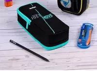  Школьный пенал Berlingo Just move  2 отд  205 х 80 х 55 мм  полиэстер  магнитн. фиксатор (Арт. - PM09054) Только в розницу