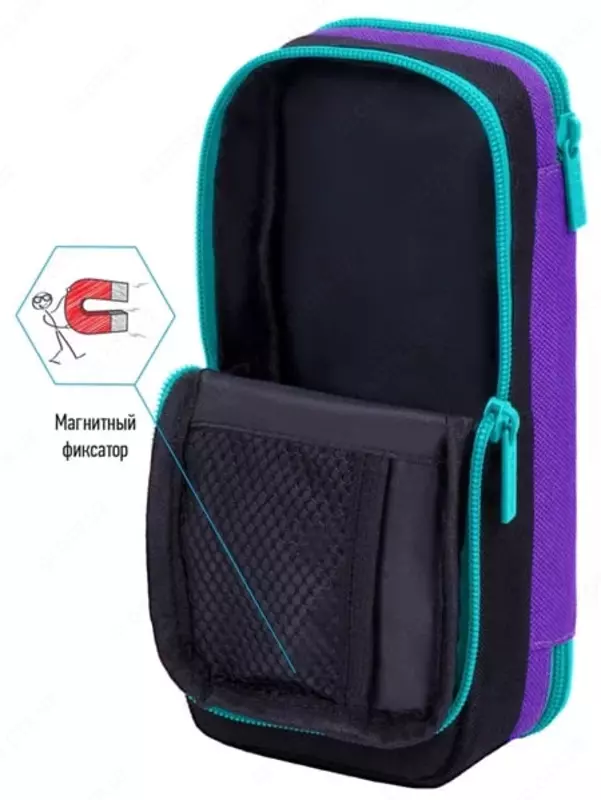   Школьный пенал Berlingo Pegas  2 отд  205 х 80 х 55 мм  полиэстер  магнитн. фиксатор (Арт. - PM09044)