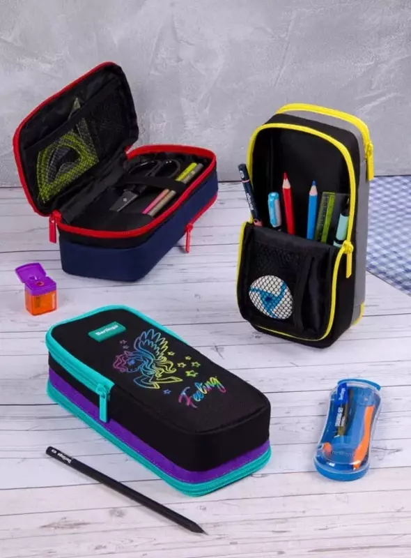  Школьный пенал Berlingo Pegas  2 отд  205 х 80 х 55 мм  полиэстер  магнитн. фиксатор (Арт. - PM09044) Только в розницу