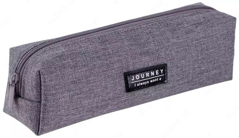 Школьный пенал-футляр Deli Journey  1 отд  200 х 80 х 55 мм  полиэстер (Арт. - 66683-gr Серый джинс