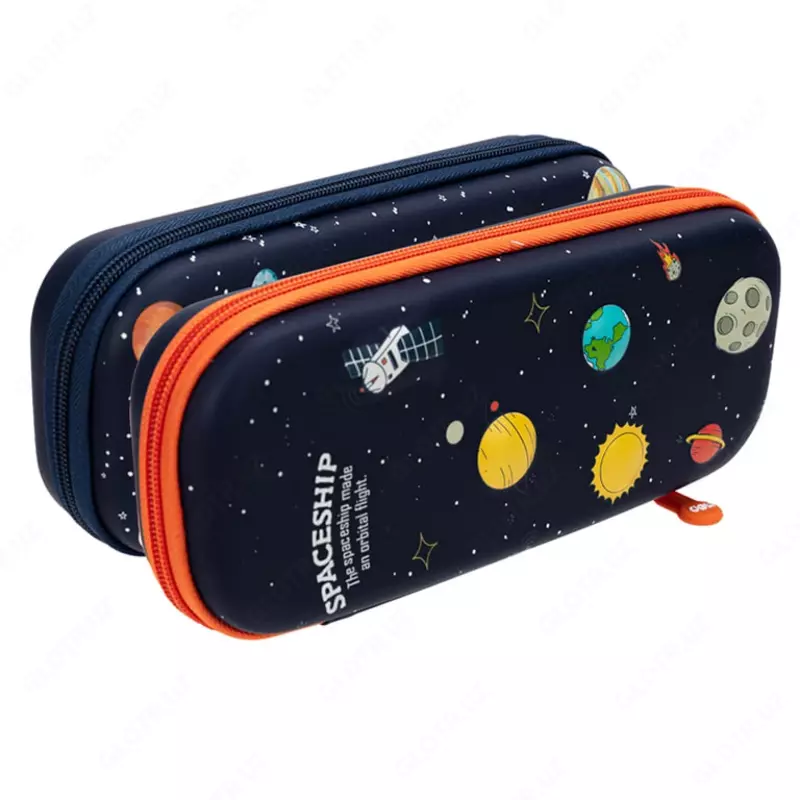 Школьный пенал - футляр Deli Spaceship  2 + 1 доп. отд  236 х 96 х 43 мм  EVA мат. (Арт. - 67093) Цв. ассорти
