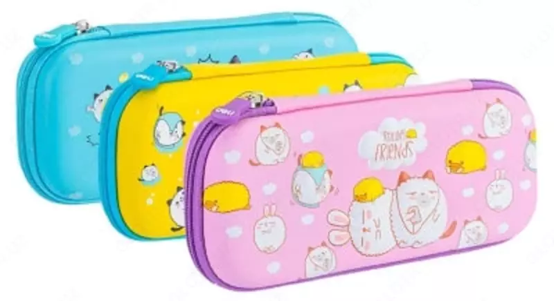 Школьный пенал - футляр Deli HEY  2 + 1 доп. отд  235 х 105 х 54 мм  пластик (Арт. - 67116) Цв. ассорти