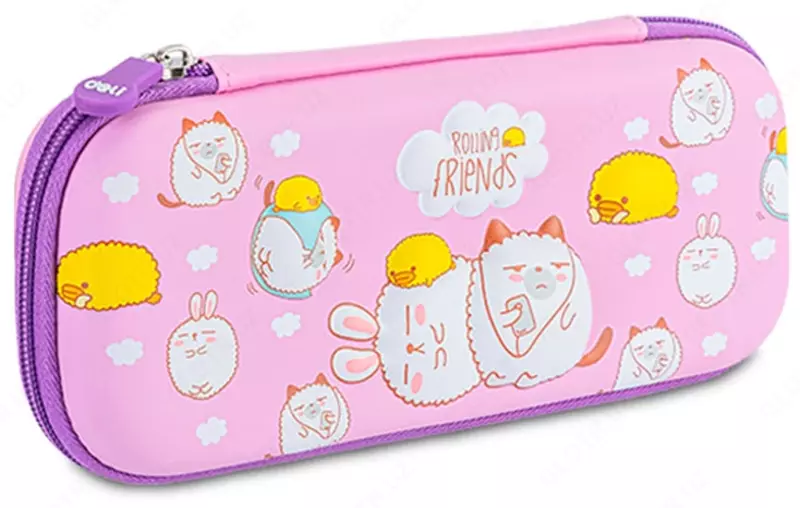   Школьный пенал - футляр Deli HEY  2 + 1 доп. отд  235 х 105 х 54 мм  пластик (Арт. - 67116) Цв. ассорти