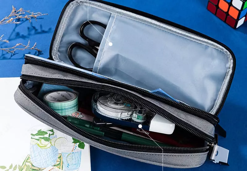  Школьный пенал Deli 3 отд  220 х 85 х 45 мм  полиэстер (Арт. - 67121) Цв. ассорти - 