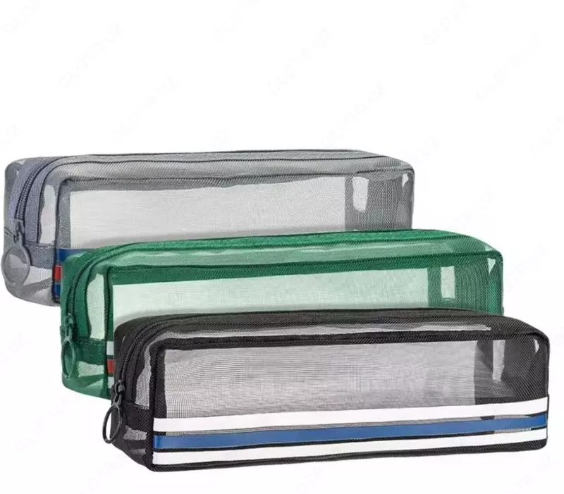 Школьный пенал Deli 1 отд  220 х 50 х 45 мм  сетч. текстиль (Арт. - 129-BC) Цв. ассорти