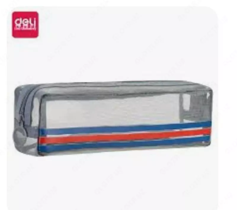  Школьный пенал Deli 1 отд  220 х 50 х 45 мм  сетч. текстиль (Арт. - 129-BC) Цв. ассорти - 