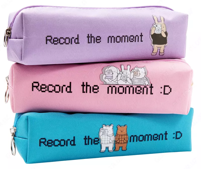 Школьный пенал Deli Record The Moment  1 отд  210 х 60 х 60 мм  текстиль (Арт. - 905-EH) Цв. ассорти