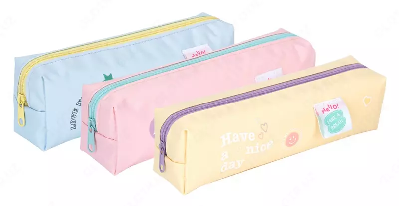 Универсальный пенал Deli Hello  1 отд  220 х 50 х 50 мм  текстиль (Арт. - 938-EH) Цв. ассорти