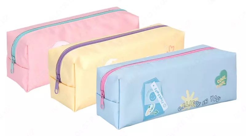 Универсальный пенал Deli Hello  1 отд  220 х 65 х 70 мм  текстиль (Арт. - 939-EH) Цв. ассорти