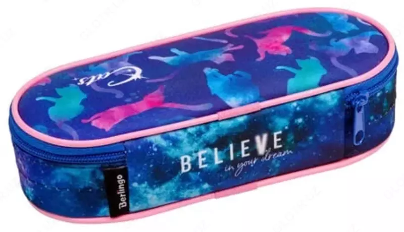 Корпусной пенал Berlingo Galactic cats  1 отд  210 х 85 х 50 мм  полиэстер (Арт. - PM09075) Цв. ассорти