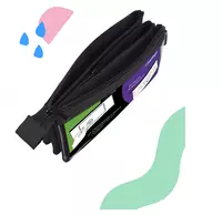   Пенал - косметичка Berlingo Combo black  3 отд  215 х 110 х 80 мм  текстиль (Арт. - PM09133)