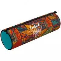 Пенал - тубус для канцтоваров Berlingo Tribal green  1 отд  210 х 60 х 65 мм  полиэстер (Арт. - PM081S06)