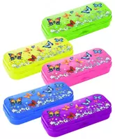 Пенал - футляр для канцтоваров Стамм Бабочки. Primavera  1 отд  215 х 90 х 43 мм  пластик (Арт. - ПН105) Цв. ассорти