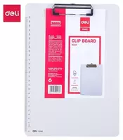 Papkali tekis (yuqori qisqich) Deli A4  225 x 315 x 2 5 mm  masshtab (Art. - 9248) Oq