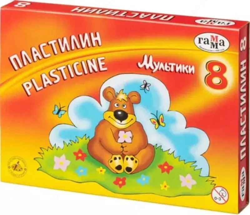 Художественный пластилин Гамма Мультики  8 цв.  160 гр.  стек  карт. уп (Арт. - 280016)