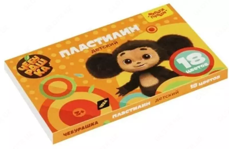 Художественный пластилин Мульти-Пульти Чебурашка  18 цв.  270 гр.  стек  карт. уп (Арт. - ДПЧБ_53012)