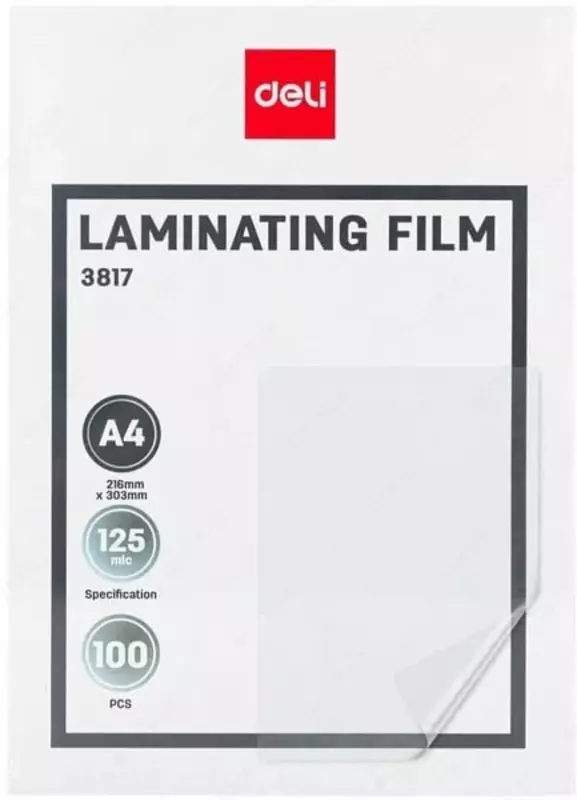 Пленка для ламинирования Deli 303 х 216 мм  125 мкм  А4  100 л. (Арт. - 3817)