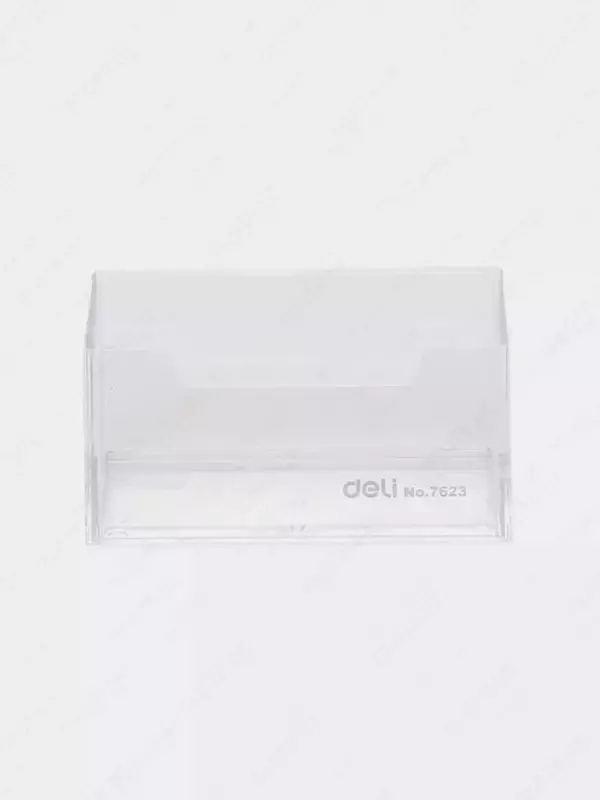  Подставка для карт и визиток Deli  пластик  103 х 82 х 38 мм (Арт. - 7623) Прозрачный - 
