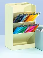   Подставка - органайзер для ручек Deli 8 секций  пластик  205 x 120 x 91 мм  уп. ПВХ (Арт. - 8939-wt) Белая