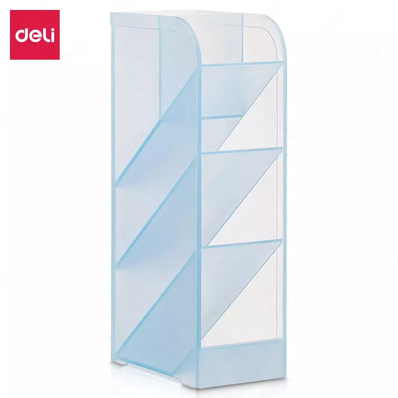 Подставка - органайзер Deli 5 секций  пластик  205 x 59 x 92.5 мм  уп. ПВХ (Арт. - 8932-bl) Голубая