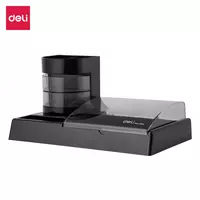 Stend - Deli yozuv asboblari uchun organizator 7 qismli  plastmassa  262 x 133 x 74 mm  kartalar. oram (-903-modda) Qora