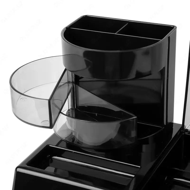   Stend - Deli yozuv asboblari uchun organizator 7 qismli  plastmassa  262 x 133 x 74 mm  kartalar. oram (-903-modda) Qora