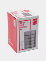   Подставка - органайзер для письменных принадлежностей Deli 7 секций  пластик  135 x 90 х 90 мм  карт. уп (Арт. - 904) Прозрачный/тониров.