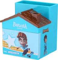  Подставка - органайзер для письменных принадлежностей Deli Explora  4 секции  пластик  78.4 x 77.5 x 93.4 мм  ПВХ бокс (Арт. - 9138) Цв. ассорти - 