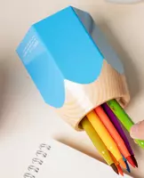   Подставка - стакан для ручек Deli RIO  1 секц.  пластик  87 x 76 x 104 мм  ПВХ бокс (Арт. - 9145) Цв. ассорти