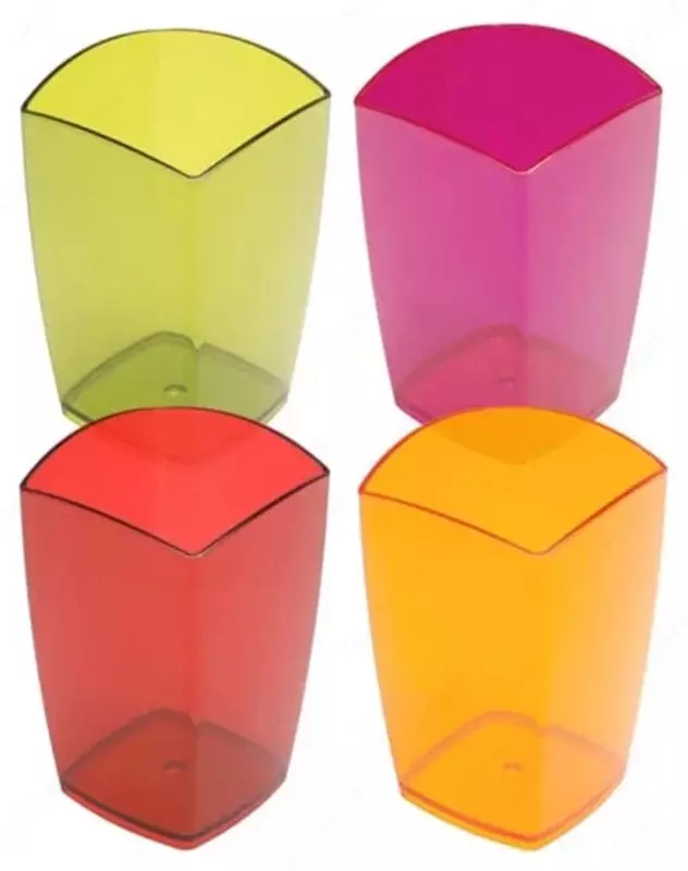 Подставка - стакан для ручек Стамм Люкс. Сочный офис  1 секц.  пластик  105 x 70 x 70 мм (Арт. - СН706) Цв. ассорти