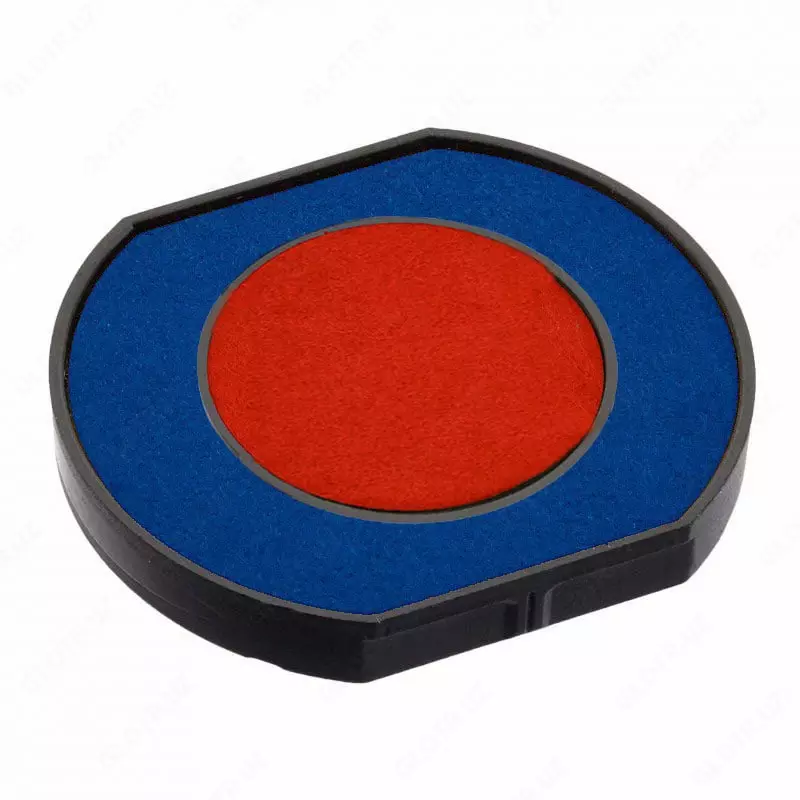 Канцелярская штемпельная подушка Colop Е/R40/2  d 40 мм  двухцветный оттиск  уп. блистер (Арт. - 107403) Синяя/красная