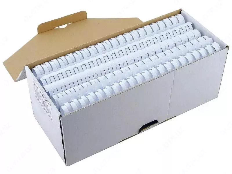 Упаковка пластиковых пружин для переплета Bindi 51 мм  50 шт. (Арт.- 51-GRwt) Белая