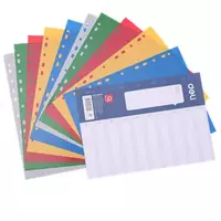  Пластиковый цветной разделитель Deli А4  1-12 цв. (Арт. - 5725) Ассорти - 